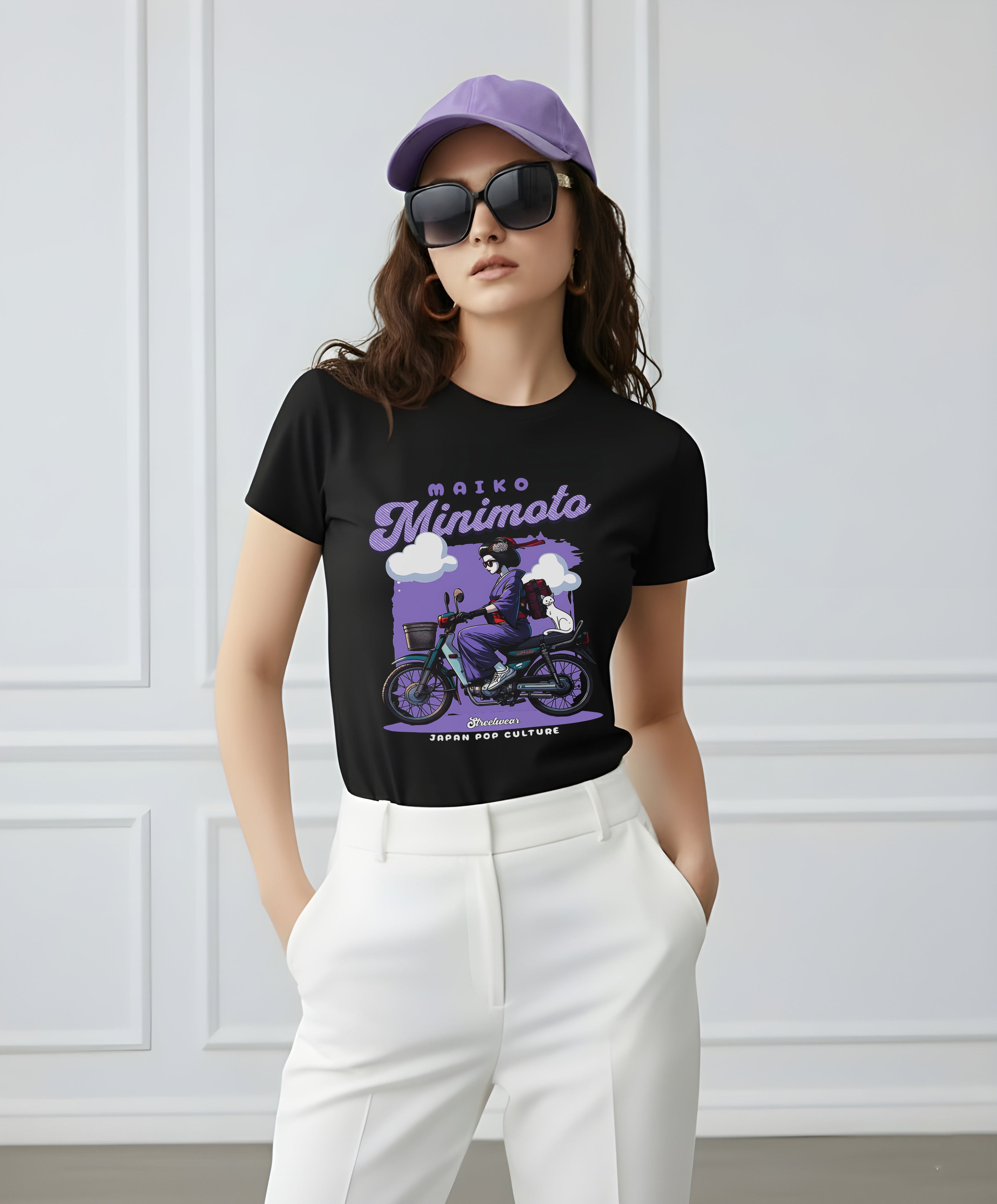 HIGHZOO Women's Printed Casual T-shirt - Black