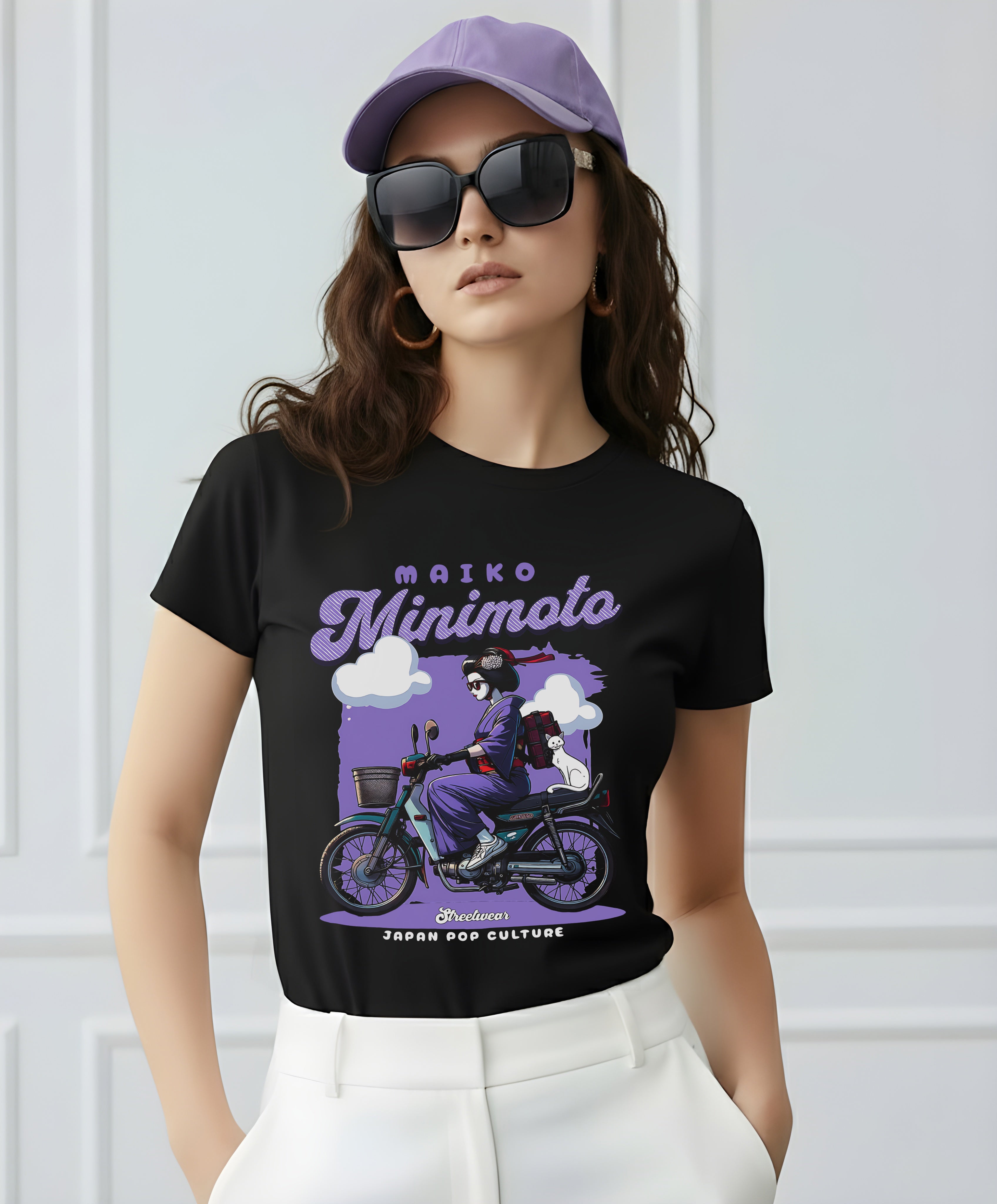 HIGHZOO Women's Printed Casual T-shirt - Black