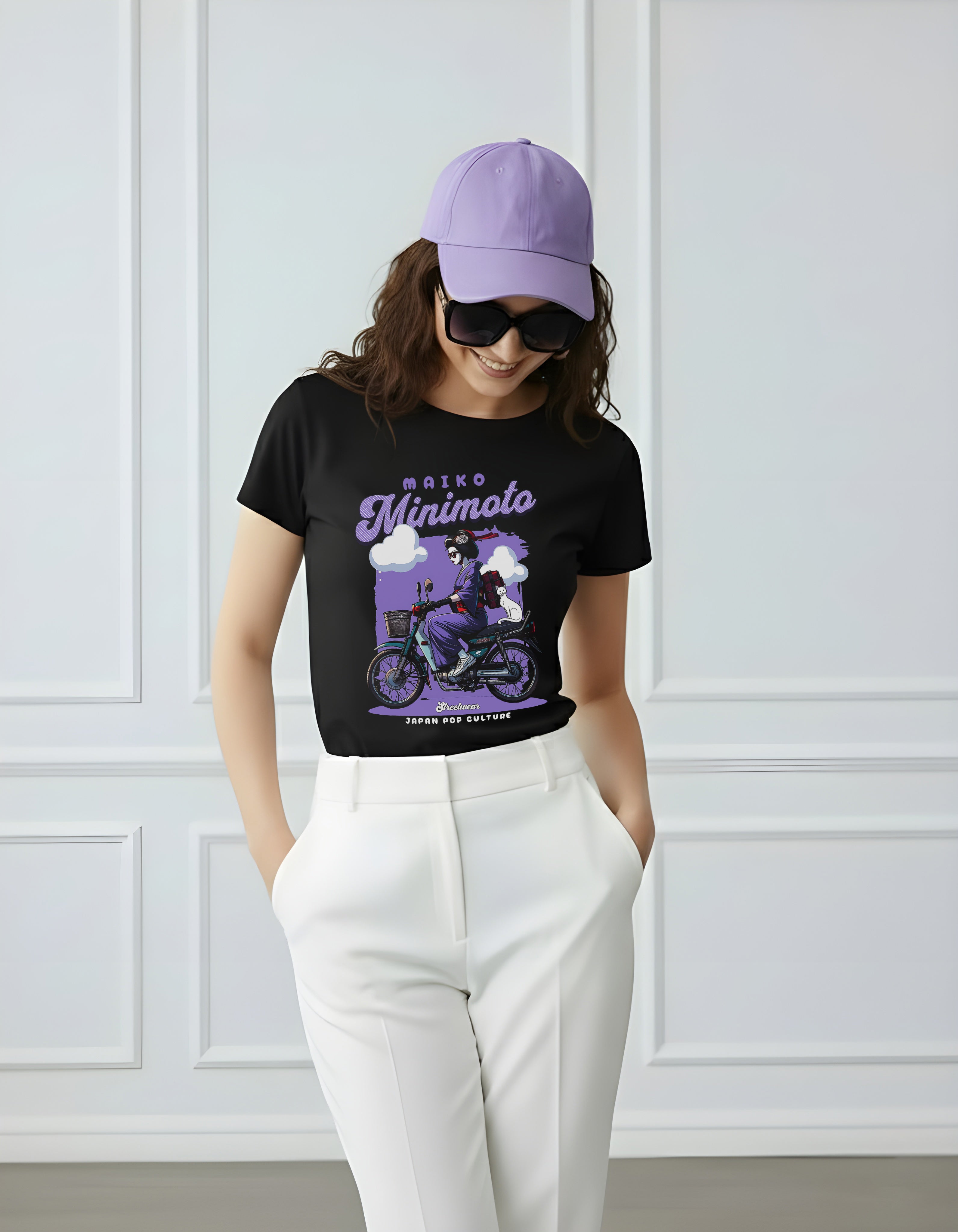 HIGHZOO Women's Printed Casual T-shirt - Black