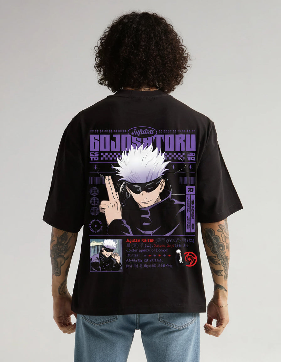 HIGHZOO Men's Oversized Stylish Printed T-shirt - Black