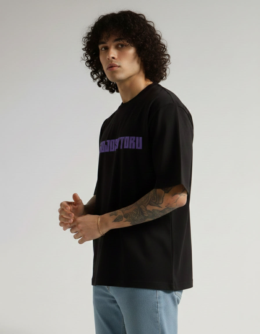 HIGHZOO Men's Oversized Stylish Printed T-shirt - Black